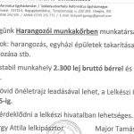 Egyházközségünk Harangozói munkakőrbe munkatársat keres n