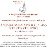 Templomavató hálaadó istentisztelet Templomavató hálaadó istentisztelet