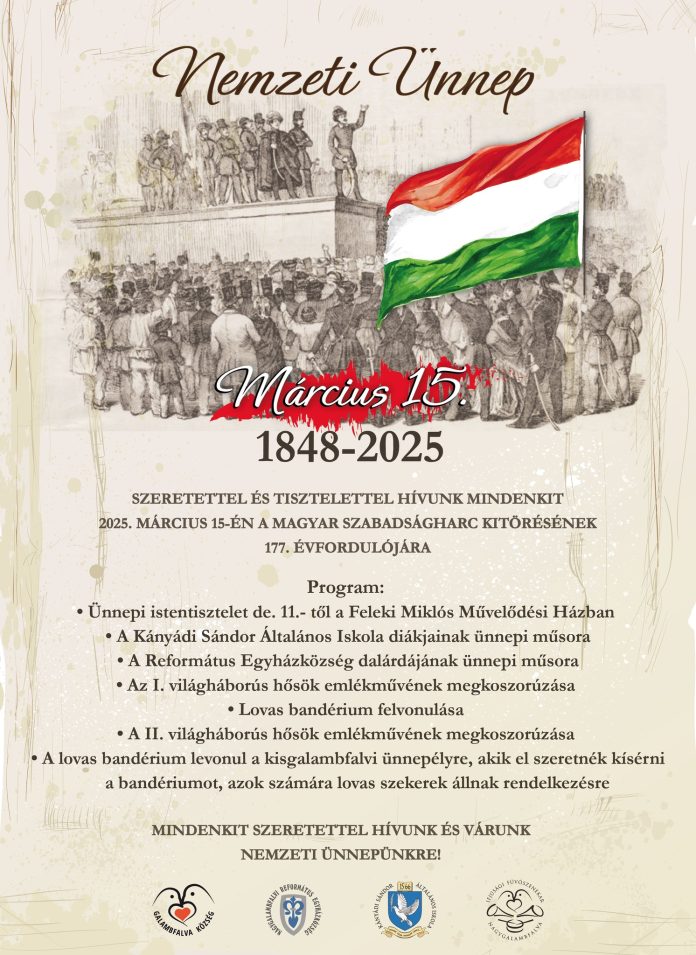 Március 15-i ünnepség – Meghívó és Program Március 15-i ünnepség – Meghívó és Program