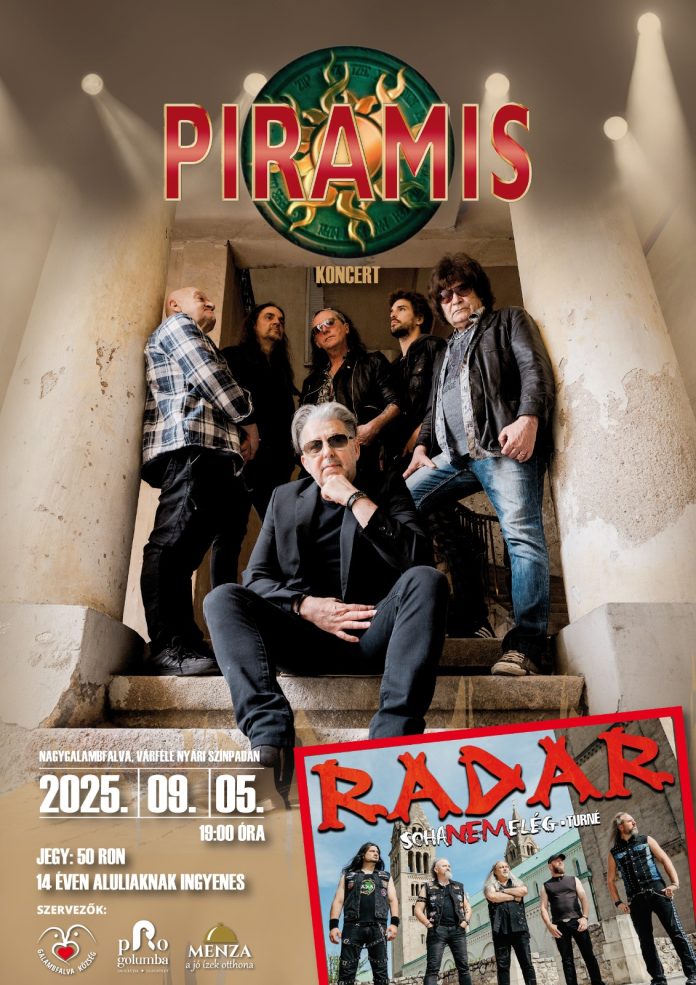 PIRAMIS és RADAR koncert Nagygalambfalván - szeptember 5-én robban a színpad!